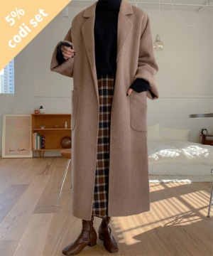 [handmade]Merry wool coat (80%)+Tarrow polanette+Hepburn check skirt 女装购物中心DALTT