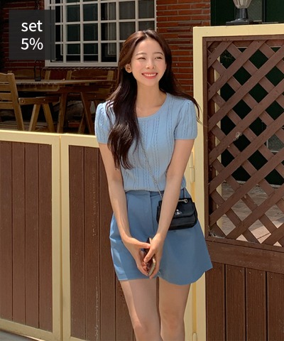 夏季绞花短袖针织+ Momo 半身休闲裤 女装购物中心DALTT