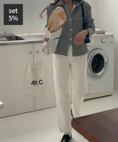 Churros 罗纹开衫（80% 羊毛）+ 奶油芝士拉绒裤 女装购物中心DALTT